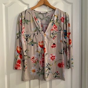 Tan Floral NY&Co Top